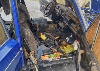 В Трёхгорном загорелся автобиль