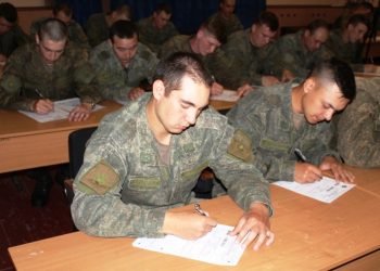 Военнослужащие 12-го Главного управления приняли участие в «Диктанте Победы»