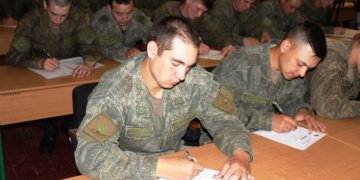 Военнослужащие 12-го Главного управления приняли участие в «Диктанте Победы»