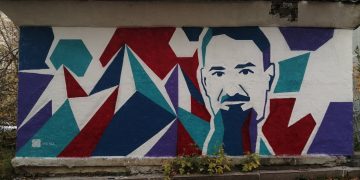 В Трёхгорном появилось граффити с изображением Игоря Курчатова